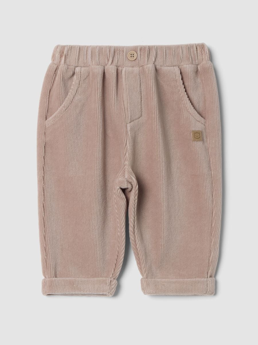 Pantaloni marroni in misto cotone organico_0