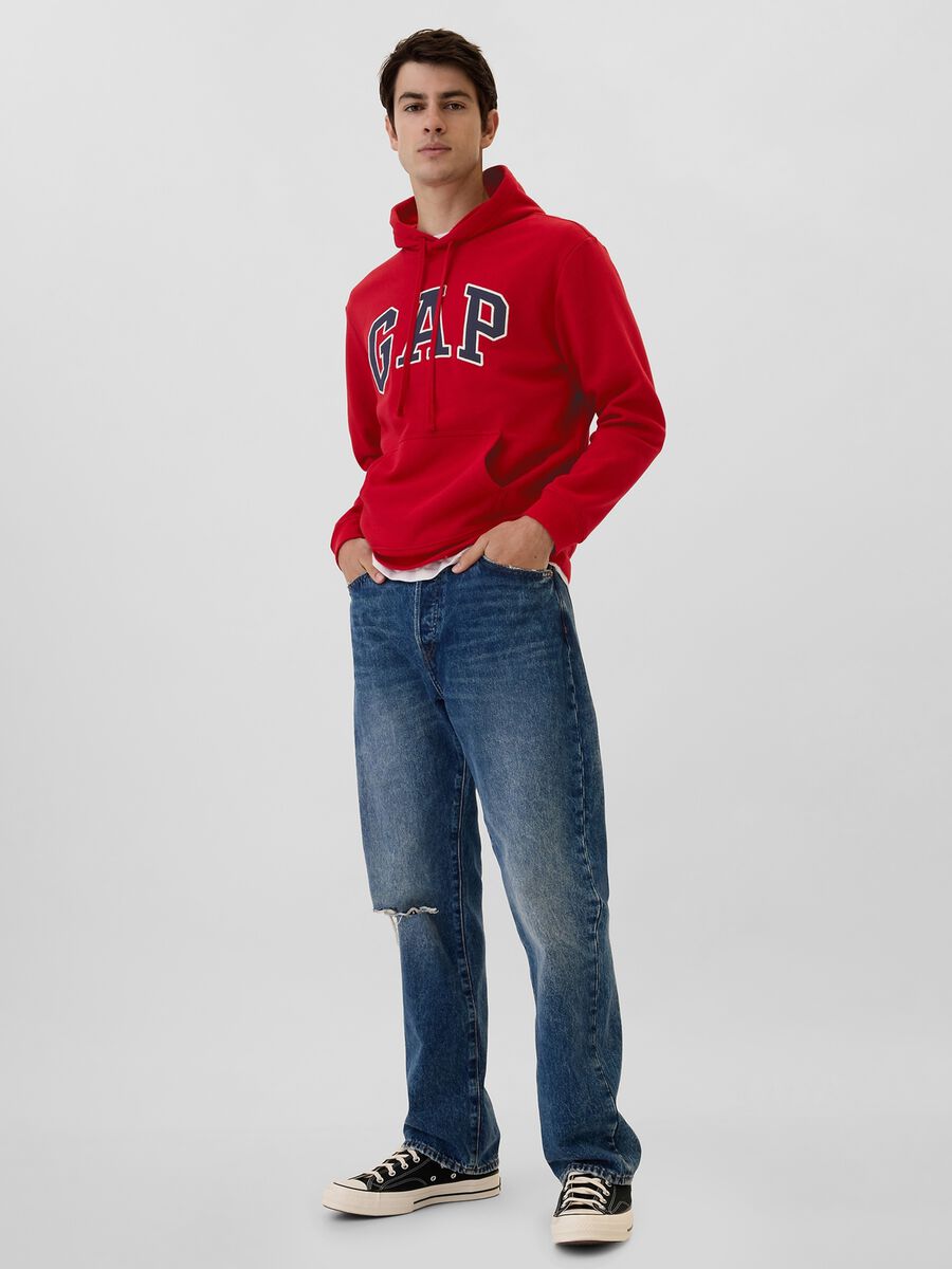 Felpa con logo GAP e cappuccio in misto cotone _2