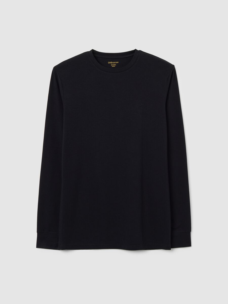 Black long sleeve regular fit T-shirt_4