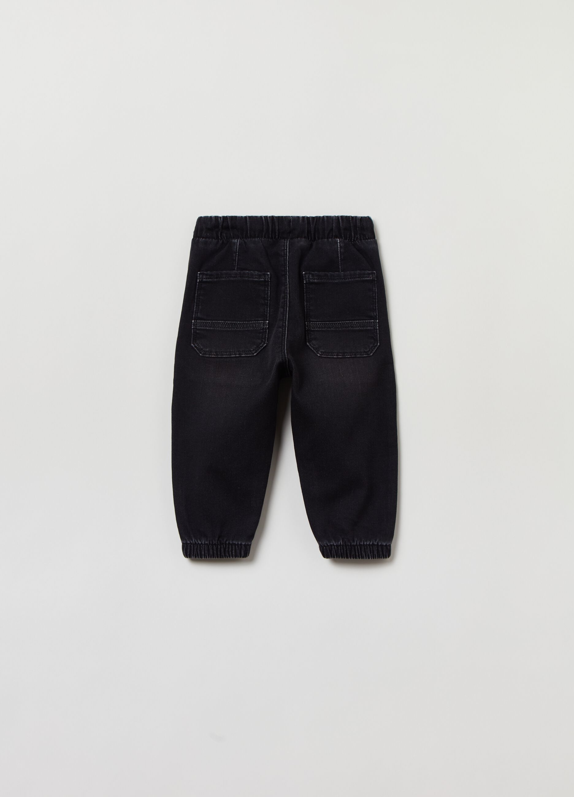 Joggers in denim con tasche_1