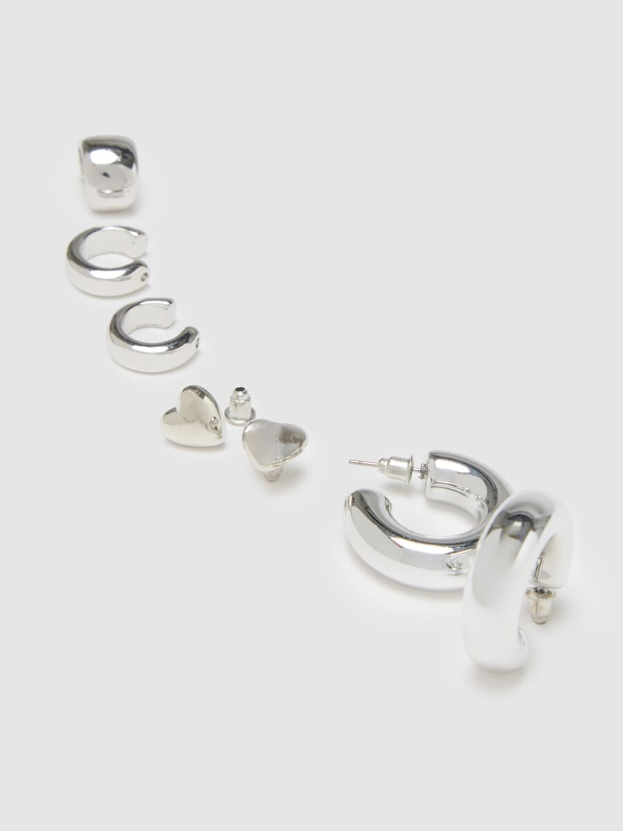 Grey Steel Earrings Set_1