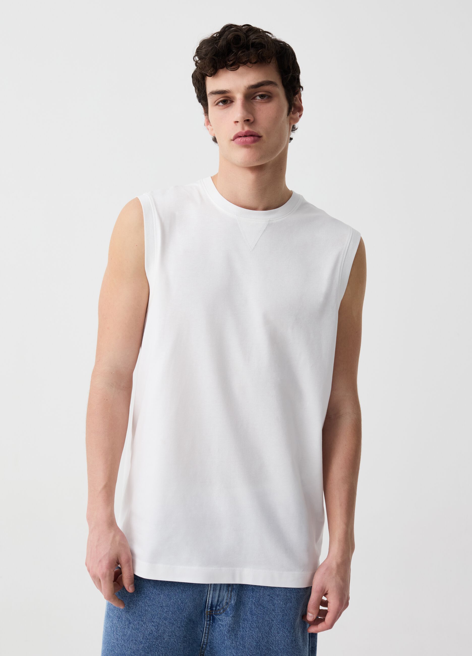 Ovs Tank top girocollo con dettaglio a V