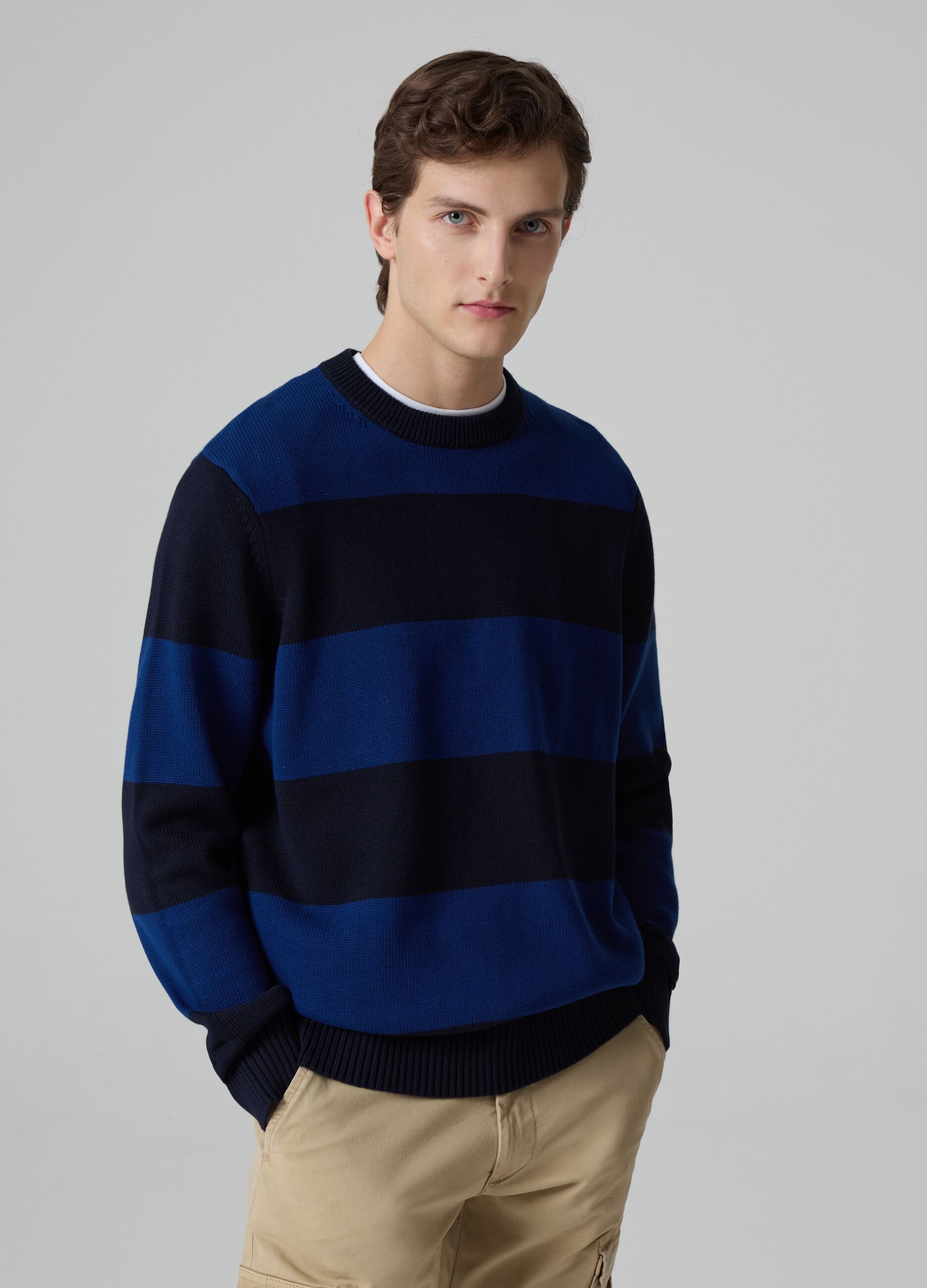 Pullover in cotone a righe