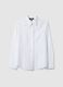 White slim fit cotton blend shirt with classic collar and buttons_4