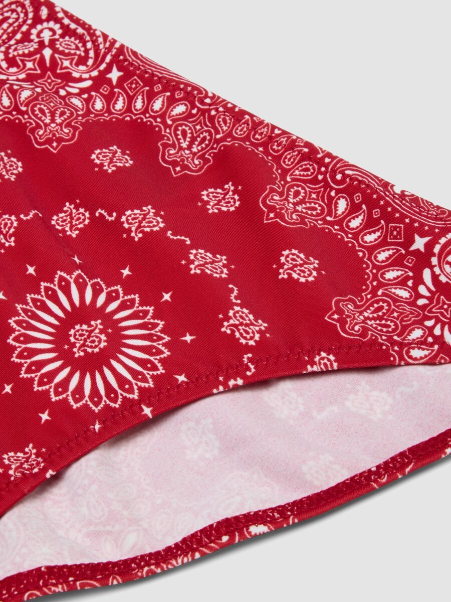 Girls&rsquo; red stretch bikini with paisley print_3