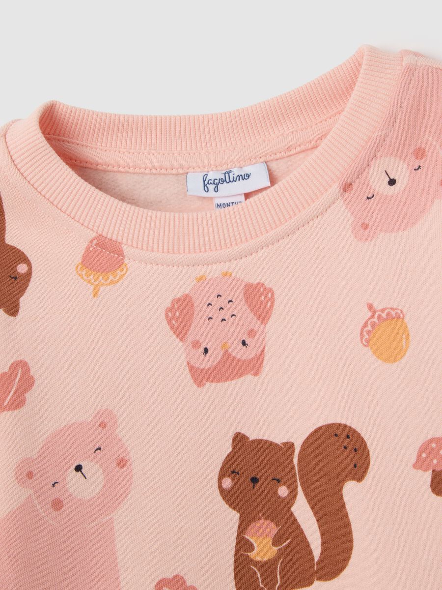 Baby girl's regular fit pink pure cotton sweatshirt_2