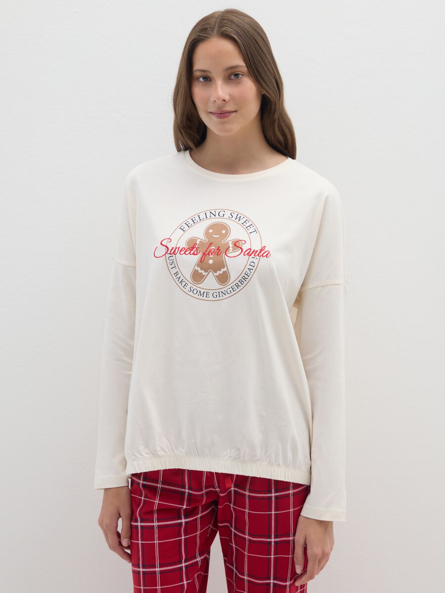 Multicolour plaid Christmas pyjamas in pure cotton regular fit_1