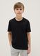 T-shirt girocollo nera da ragazzo in puro cotone over fit_0