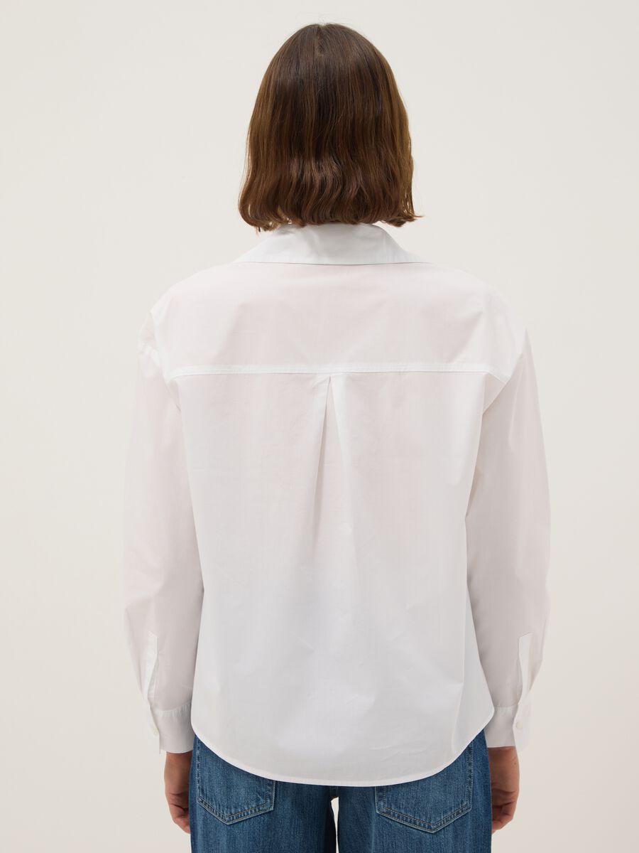 White pure cotton regular fit shirt without buttons_2