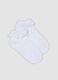 White organic cotton-blend ankle socks with ruffle trim for girls_0