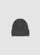Grey Knit Beanie with Turn-Up Cuff_0