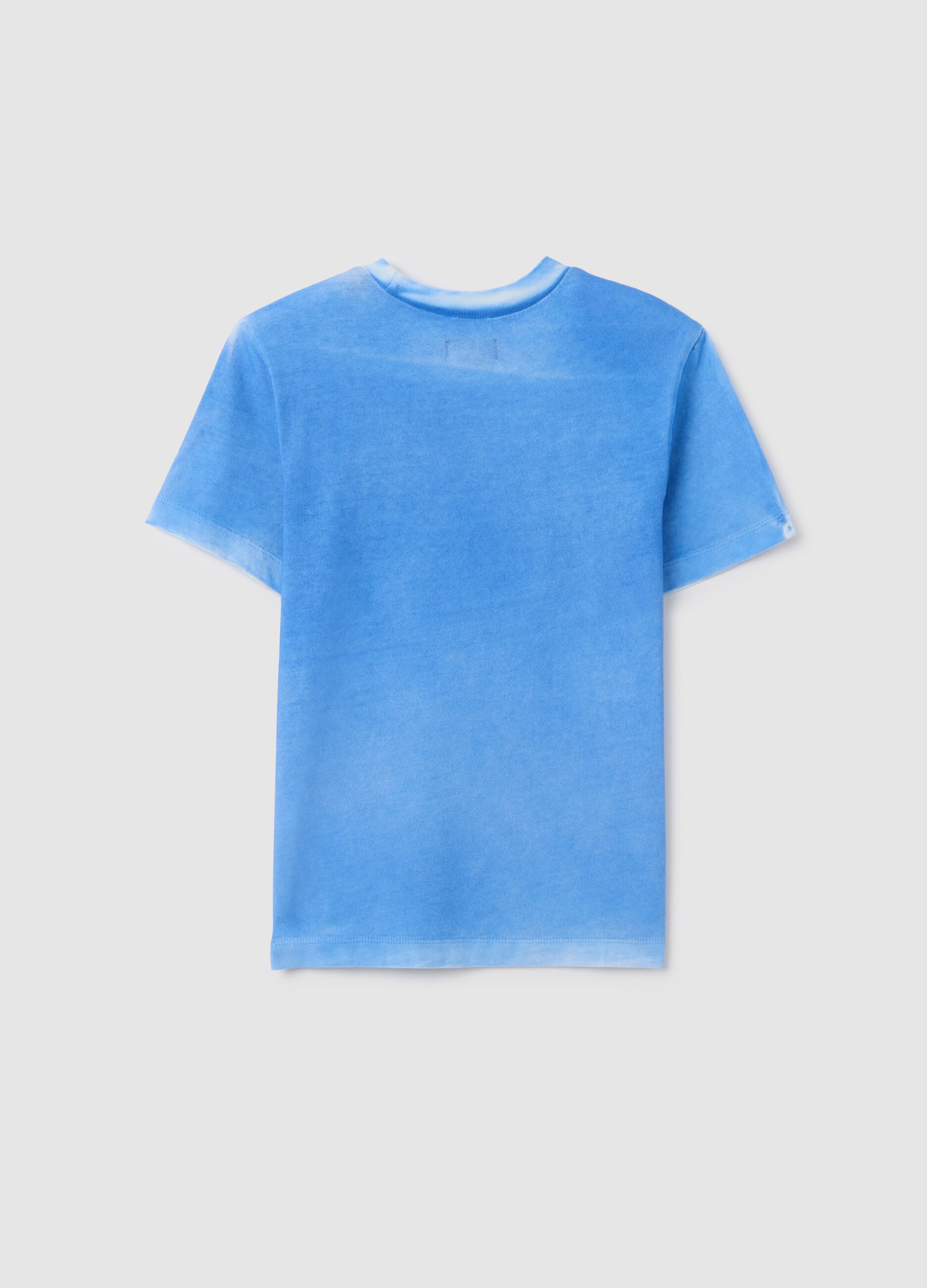 Pure cotton blue regular fit children's t-shirt