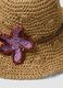 Beige pure paper-fabric hat with starfish embroidery_1