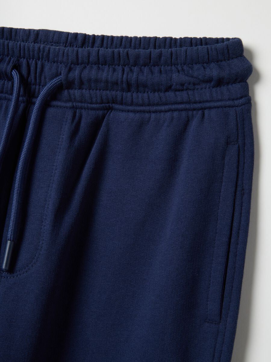 Children's blue jogger trousers in pure cotton regular fit_3