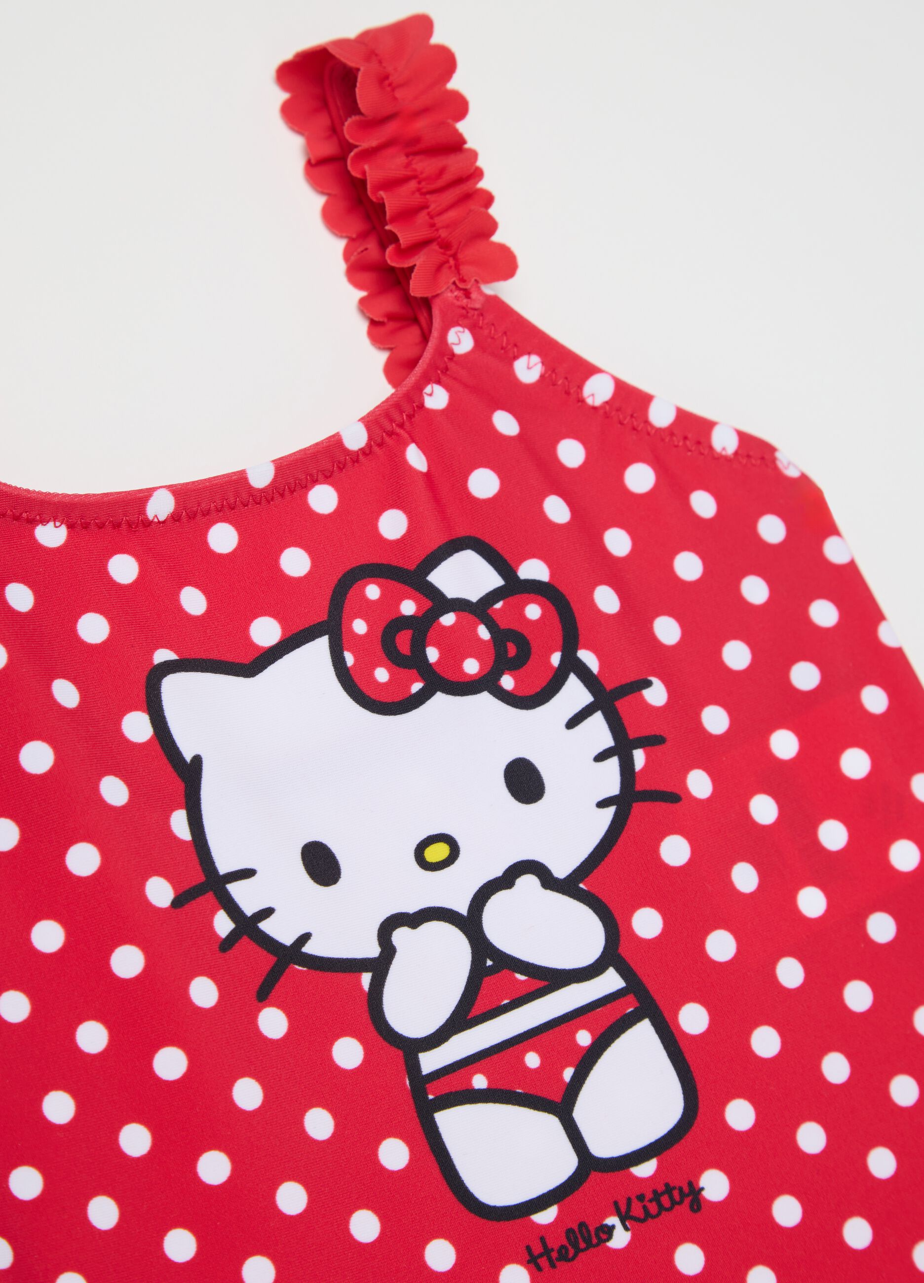 Girls’ one-piece multicoloured swimsuit with Hello Kitty print