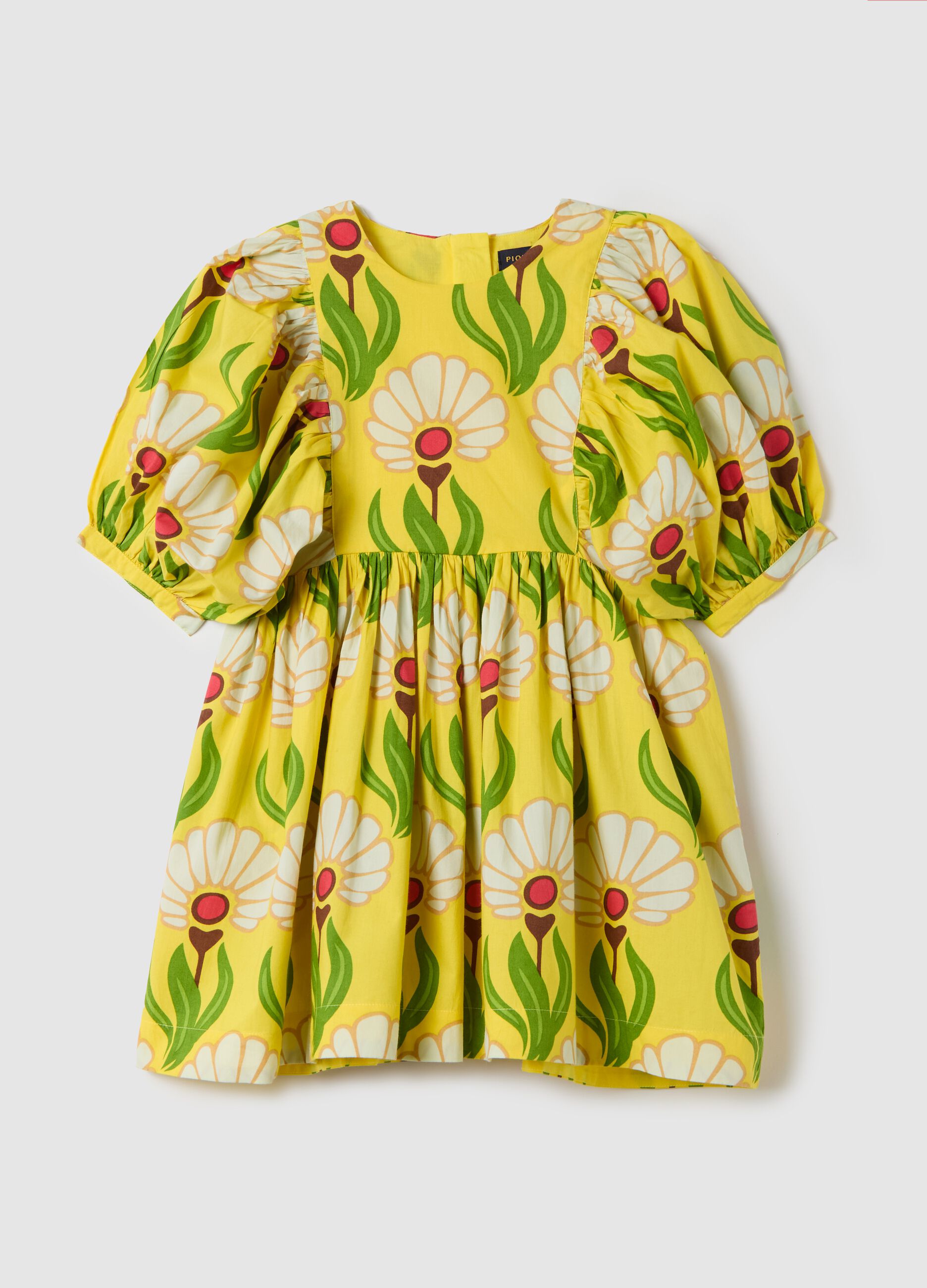 Yellow dress with floral print