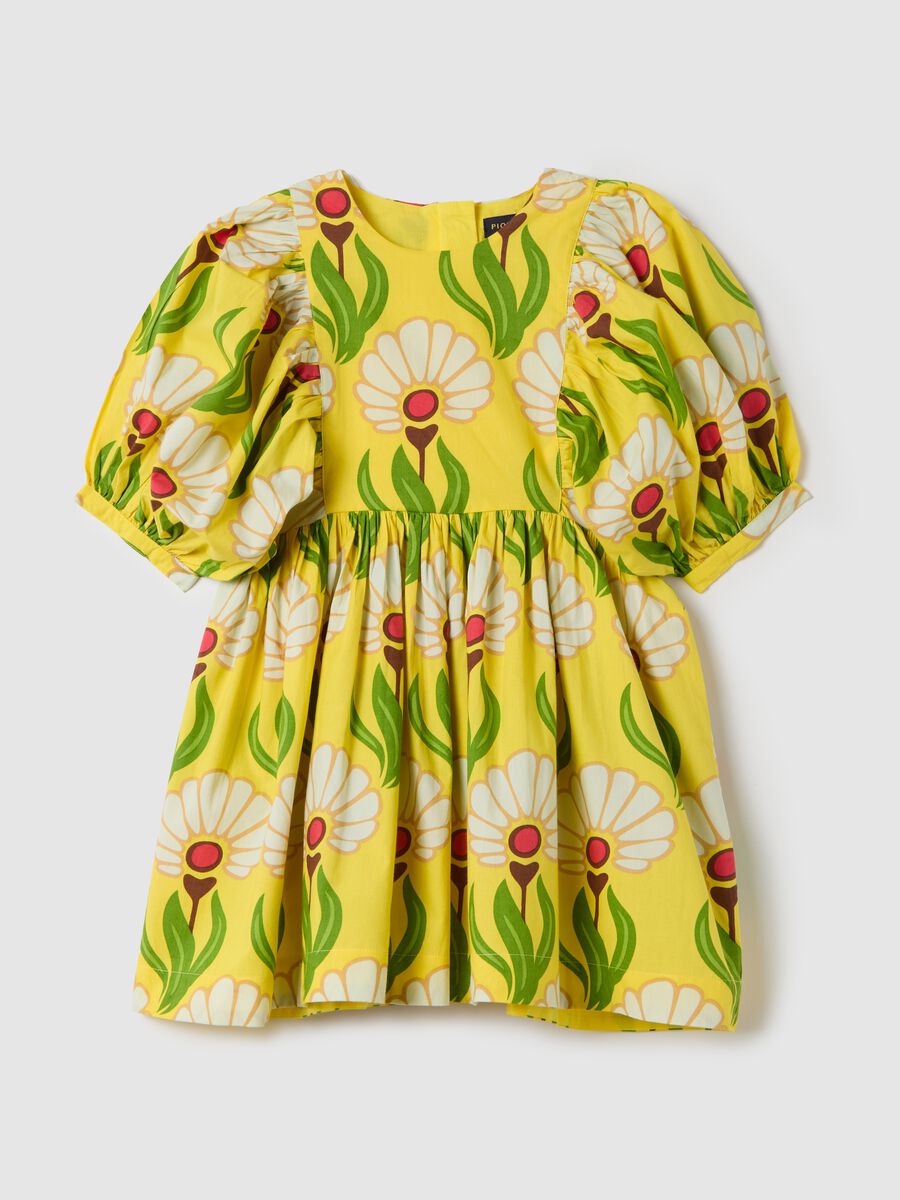 Yellow dress with floral print_0