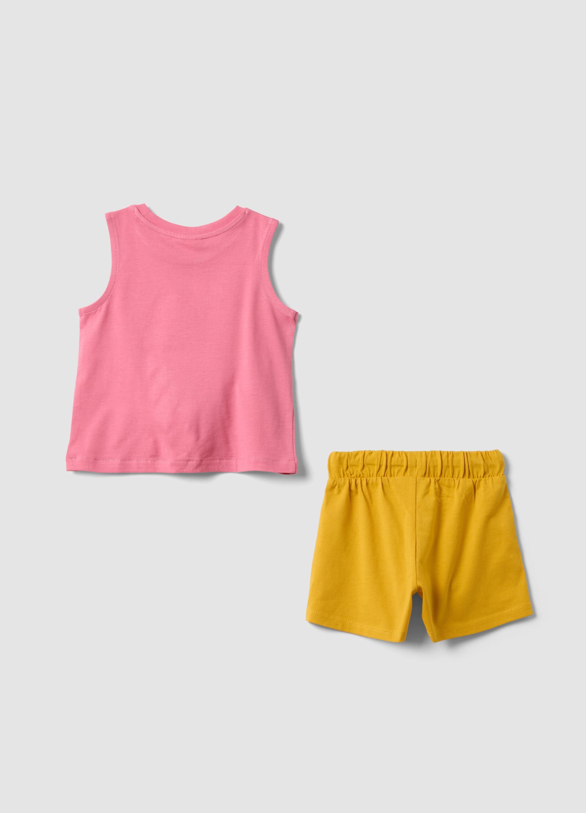Pink pure cotton set with top and shorts