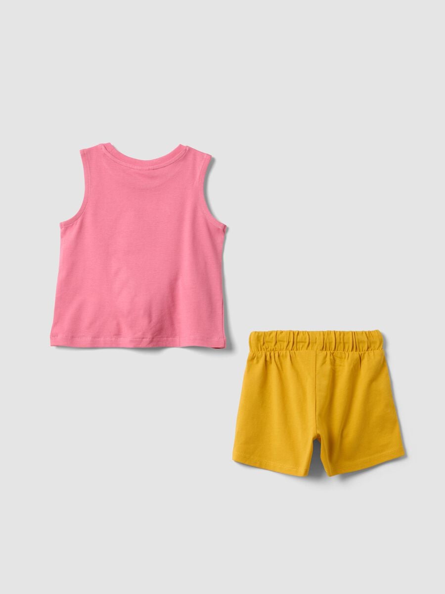 Pink pure cotton set with top and shorts_1