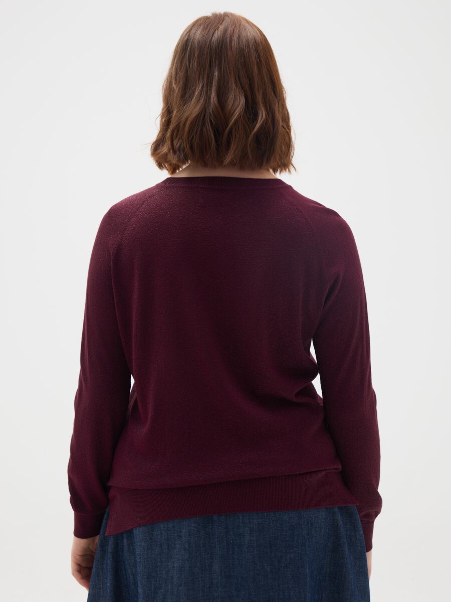 Red sweater with round neck and regular fit_3