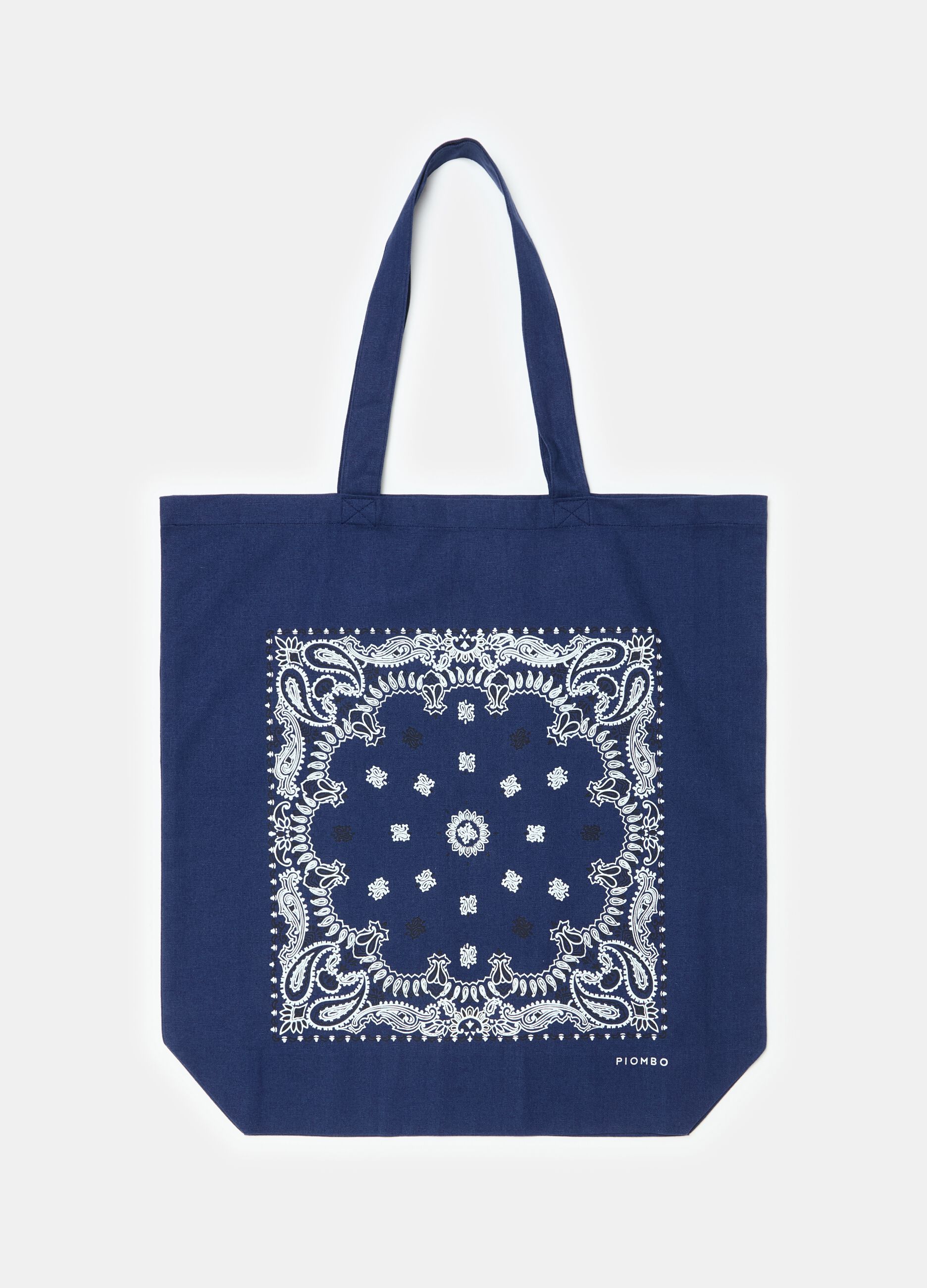 Shopping bag in canvas with paisley print