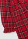 Multicoloured check wide-fit red dress with ruffles for girls_2