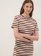 Abito midi marrone in cotone elasticizzato a righe_3