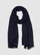 Sciarpa in pura viscosa blu con frange_0