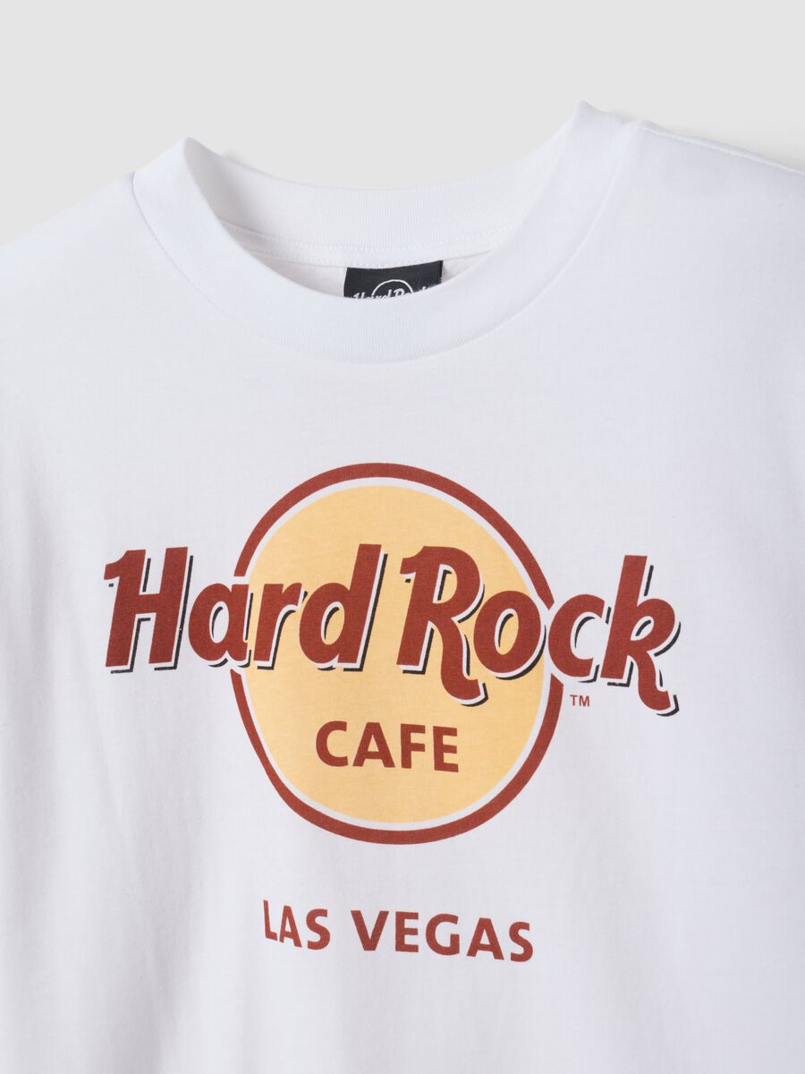 White pure cotton T-shirt with Hard Rock logo_1