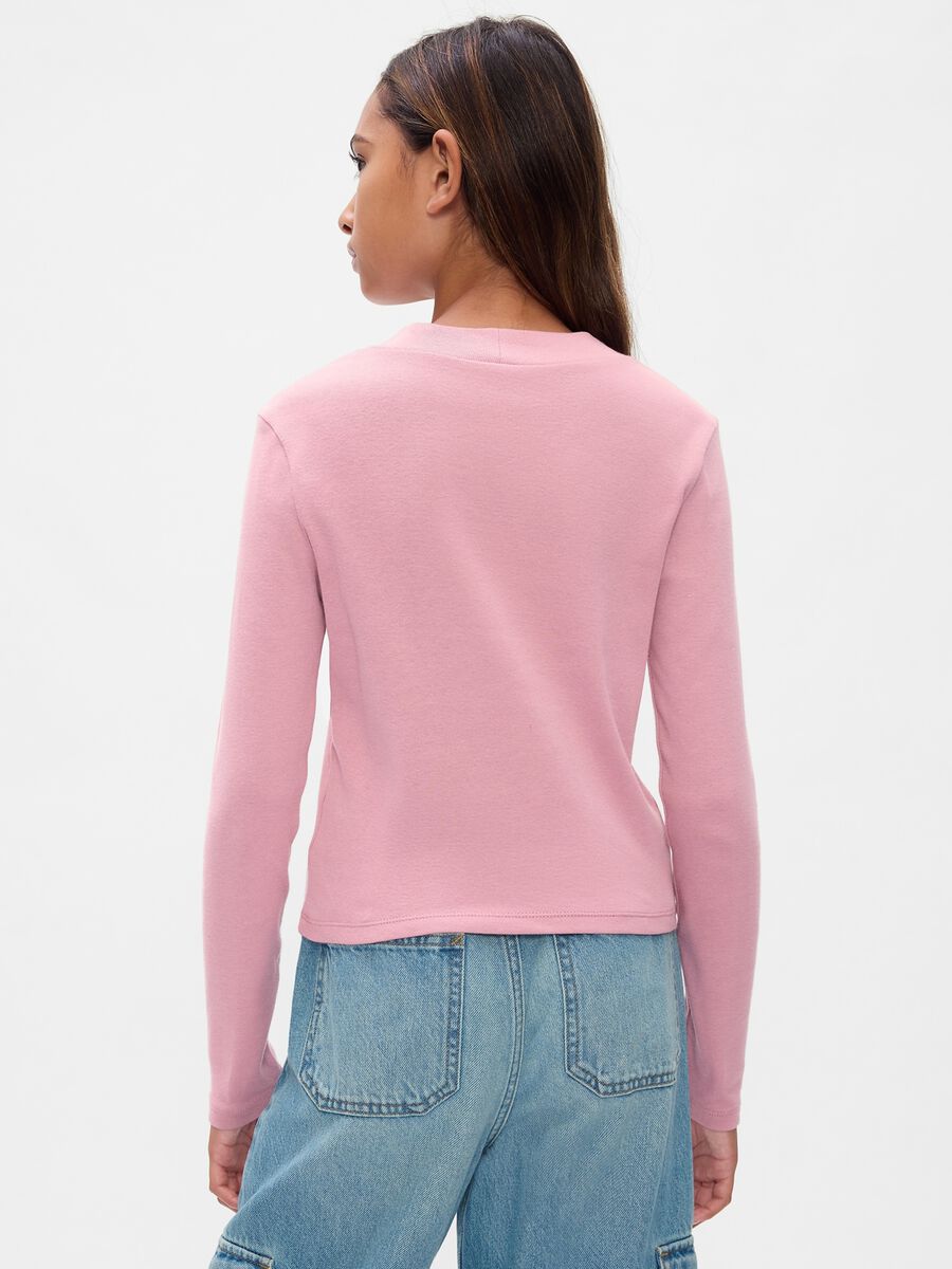 Long-sleeved T-shirt with mock neck_1
