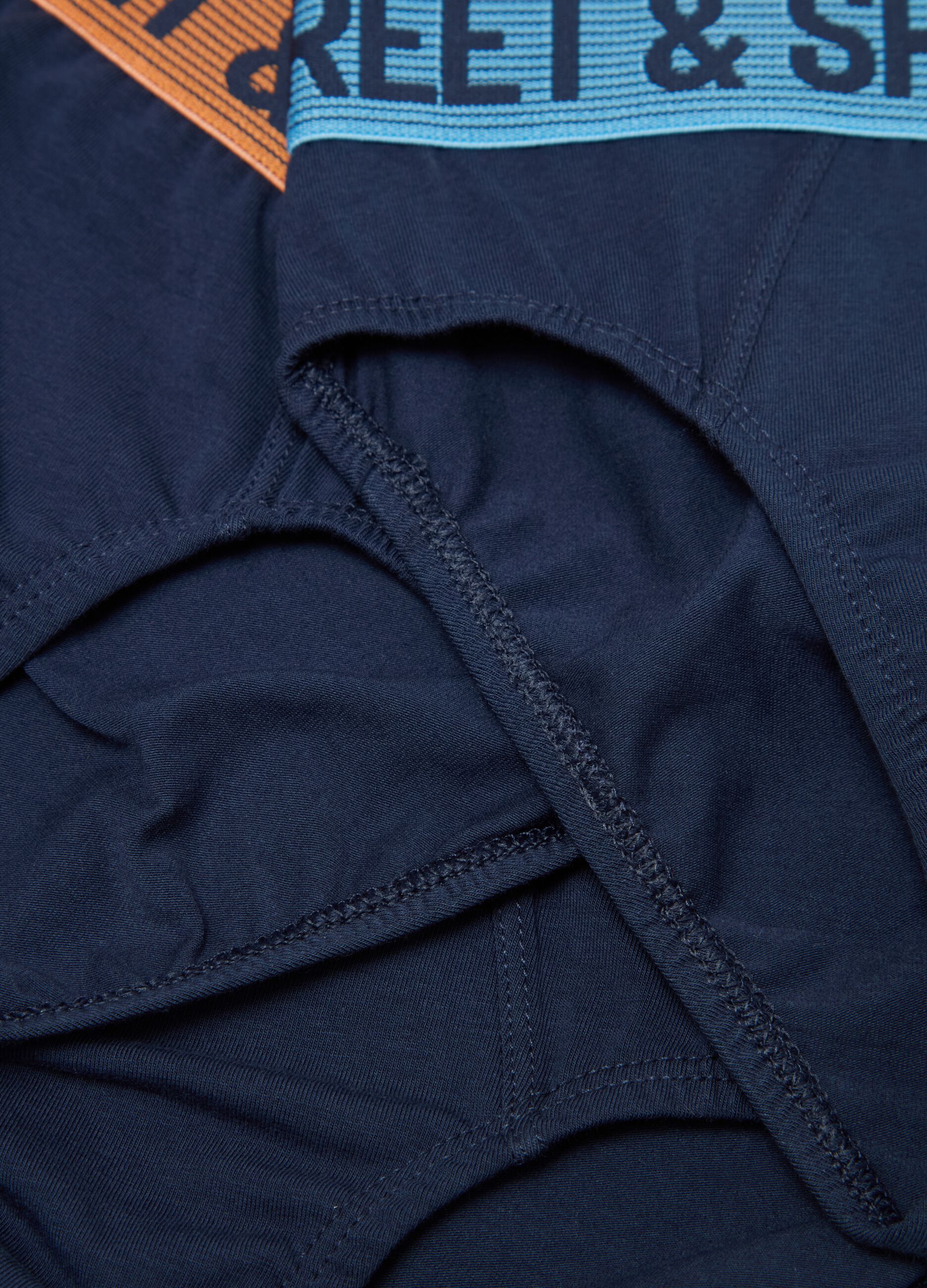 Tripack slip in cotone stretch con scritta 