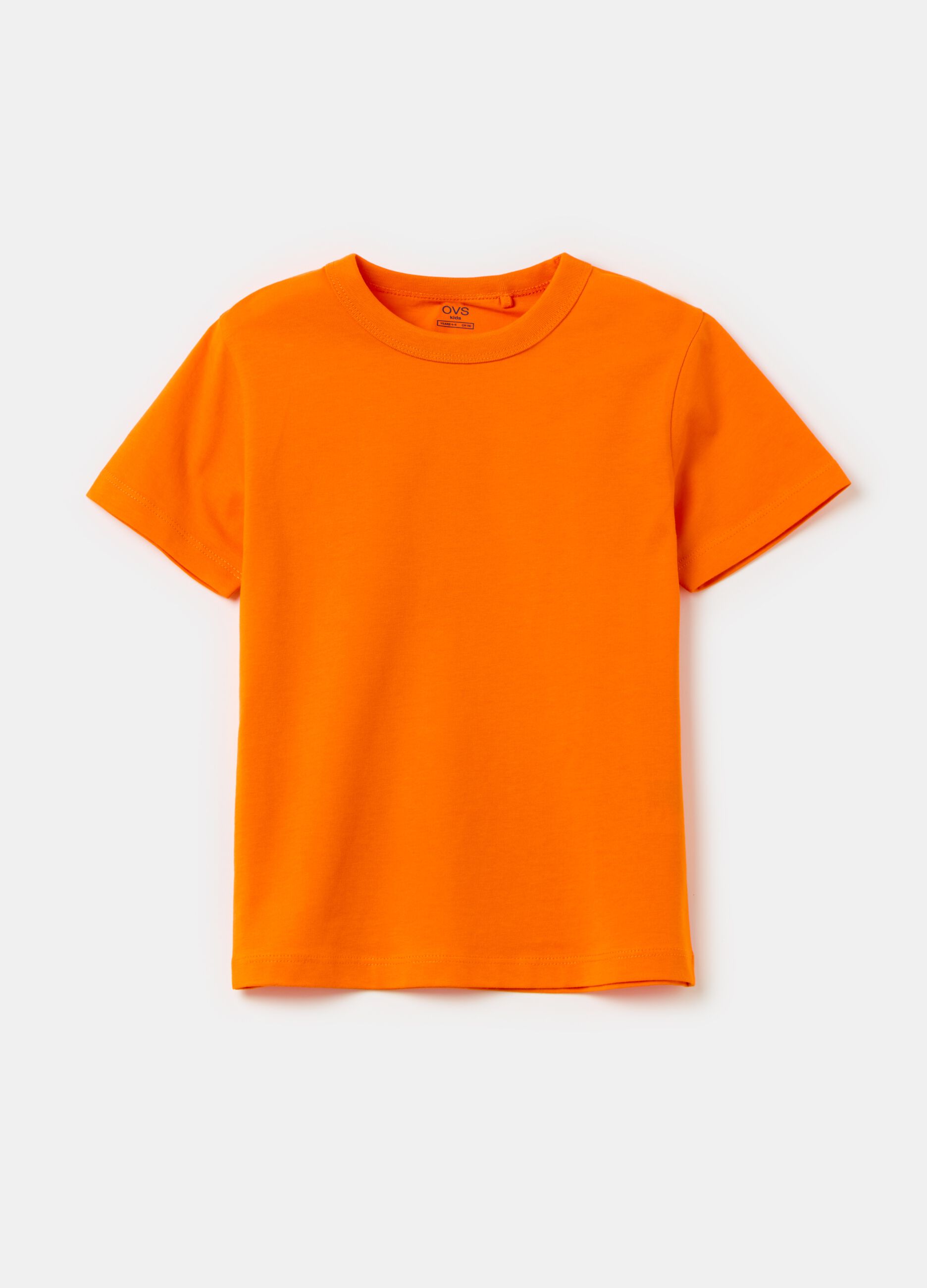 Essential organic cotton T-shirt with round neck