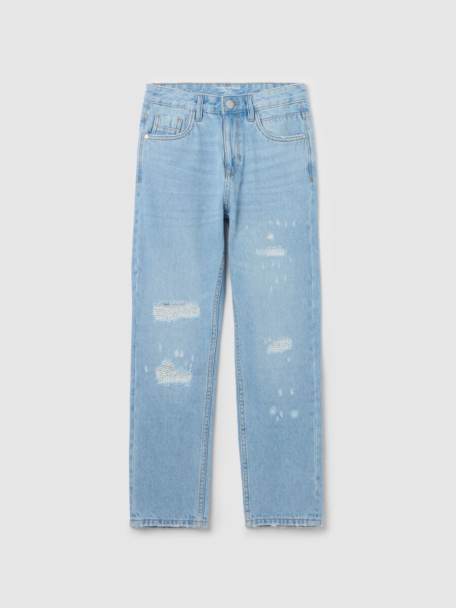 Regular-fit jeans with abrasions_0