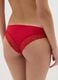 Regular fit red stretch cotton knickers with lace_2