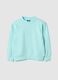 Blue pure cotton oversized fit children's crew neck sweatshirt_0