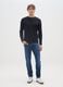 Slim fit stretch cotton blue denim jeans_0