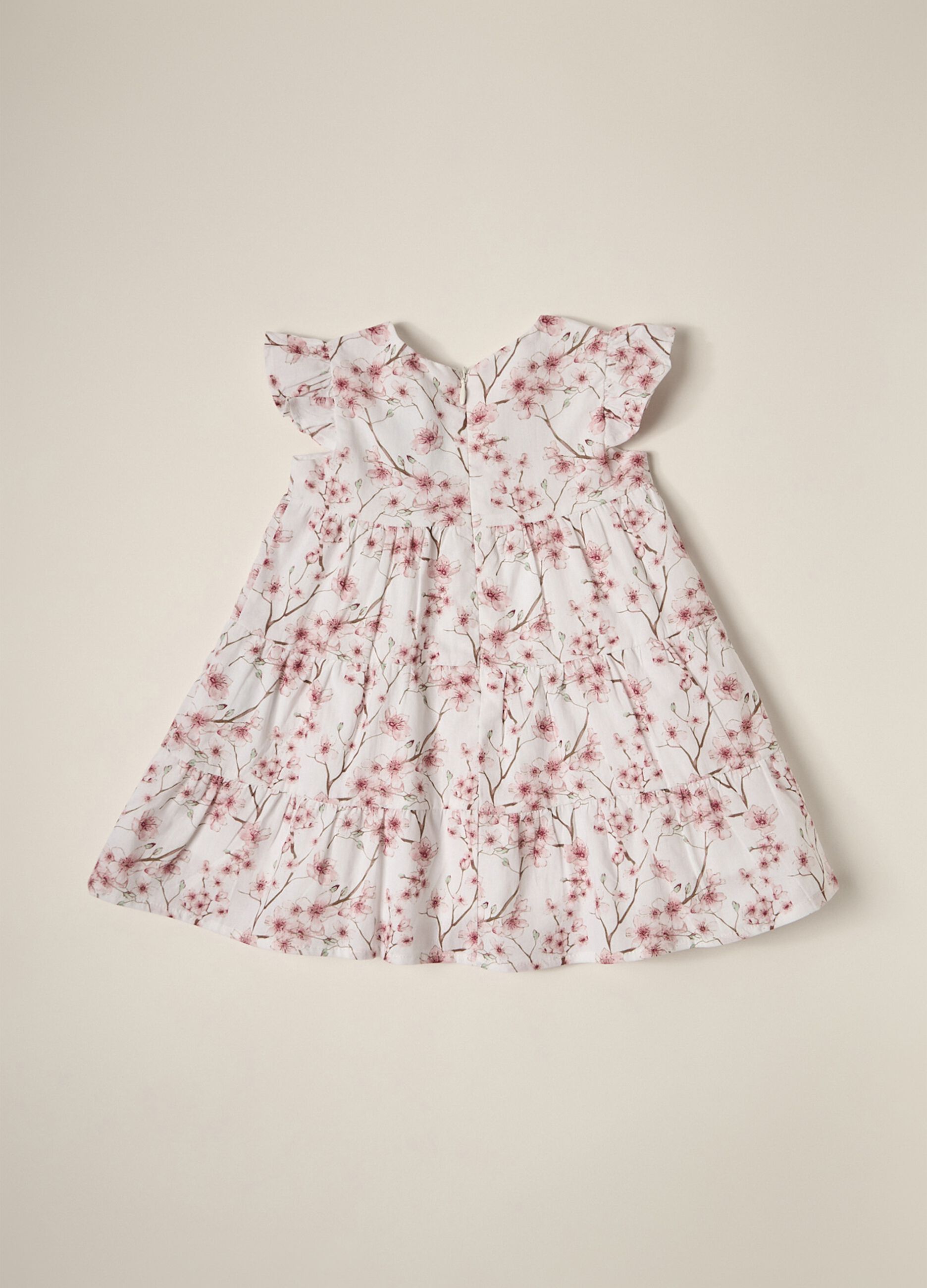 IANA newborn girl tiered dress in 100% cotton