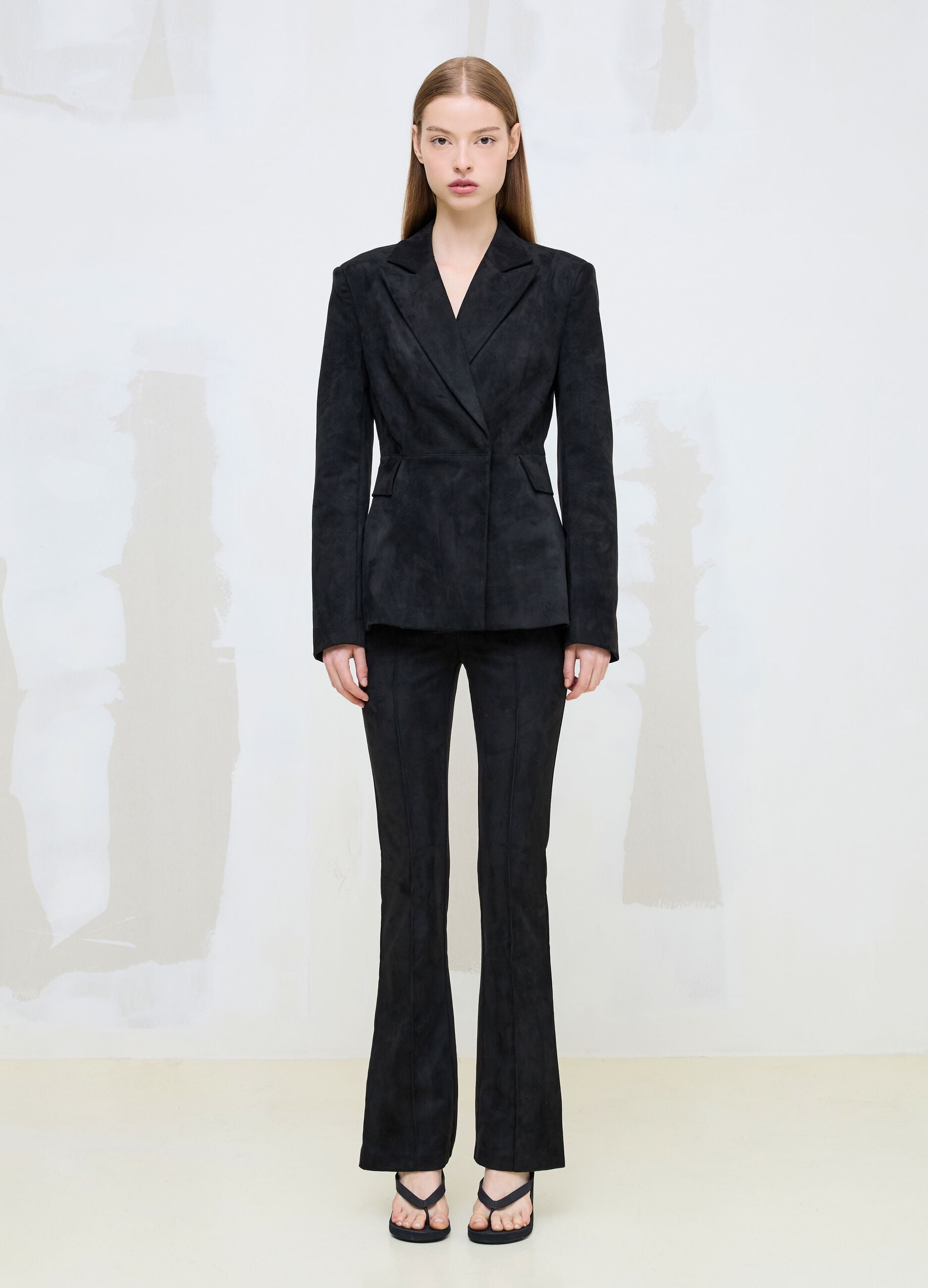 Black Faux Suede Blazer