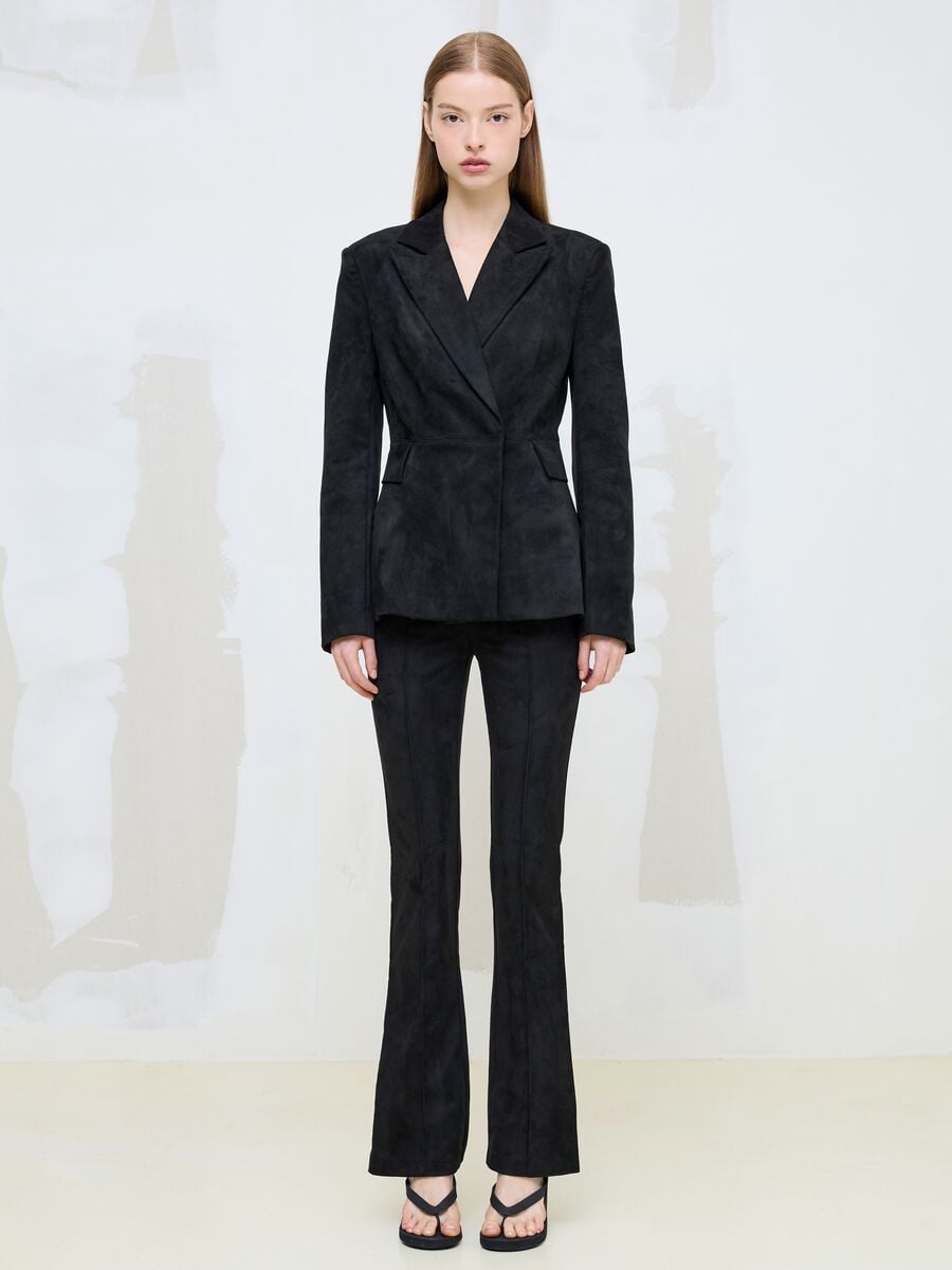 Faux Suede Blazer Black_4