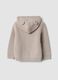 Grey V-neck hooded knitted cardigan, regular fit_1