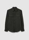 Black pure cotton regular fit shirt with pockets_0