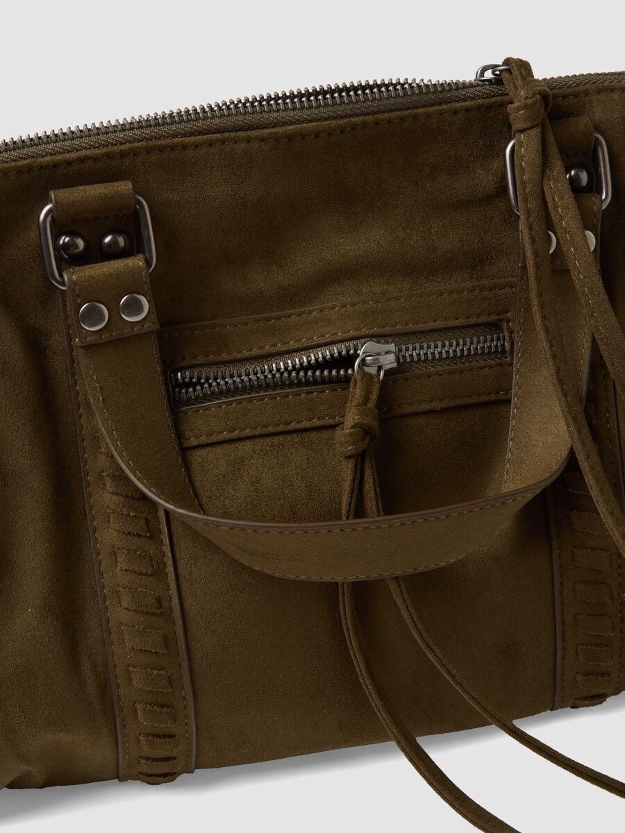 Green stretch-fabric bag with double handles_2