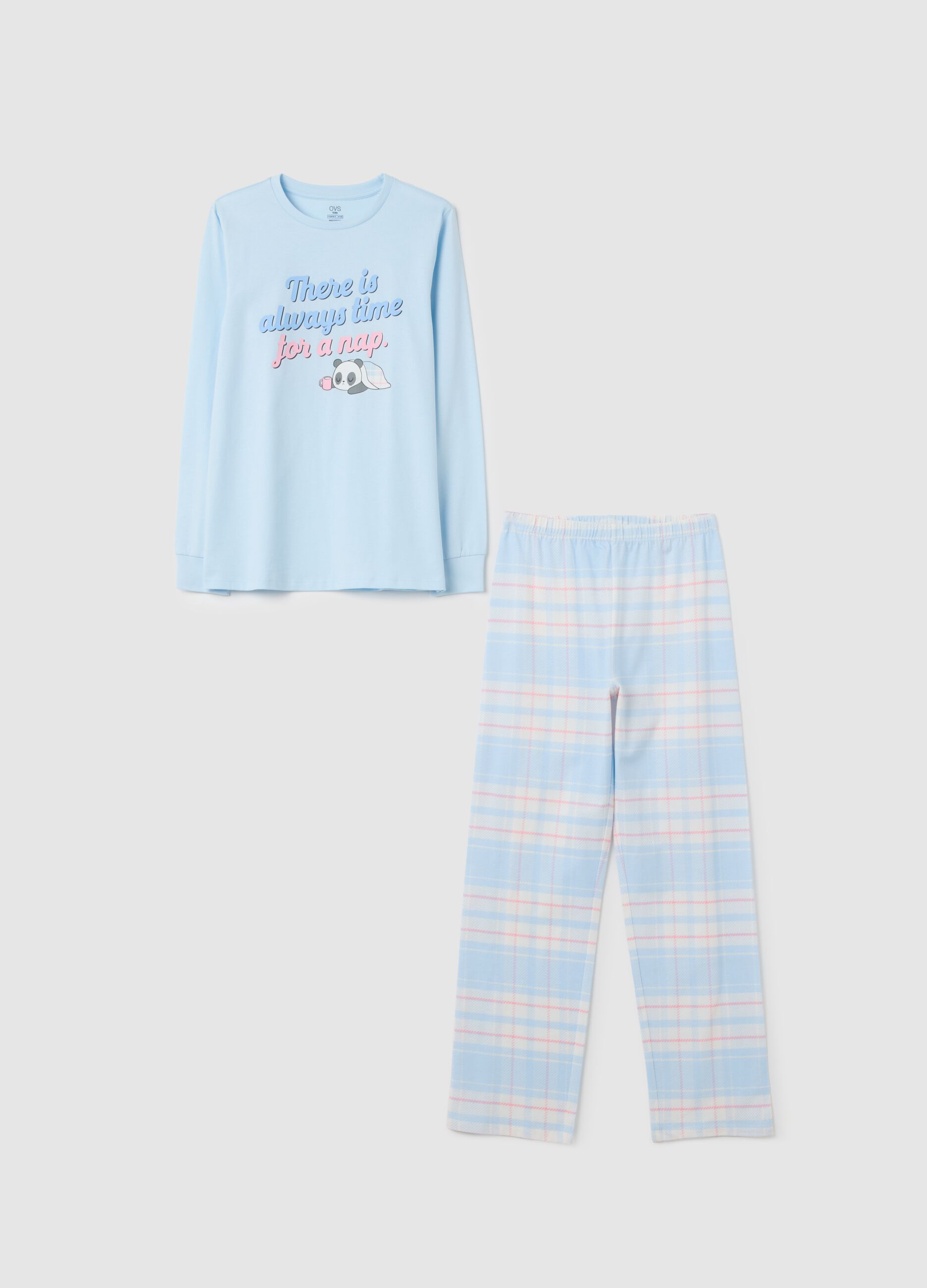 Girls' multicoloured pure cotton regular fit pyjamas