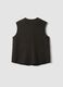 Gilet nero in pura lana con girocollo over fit_6