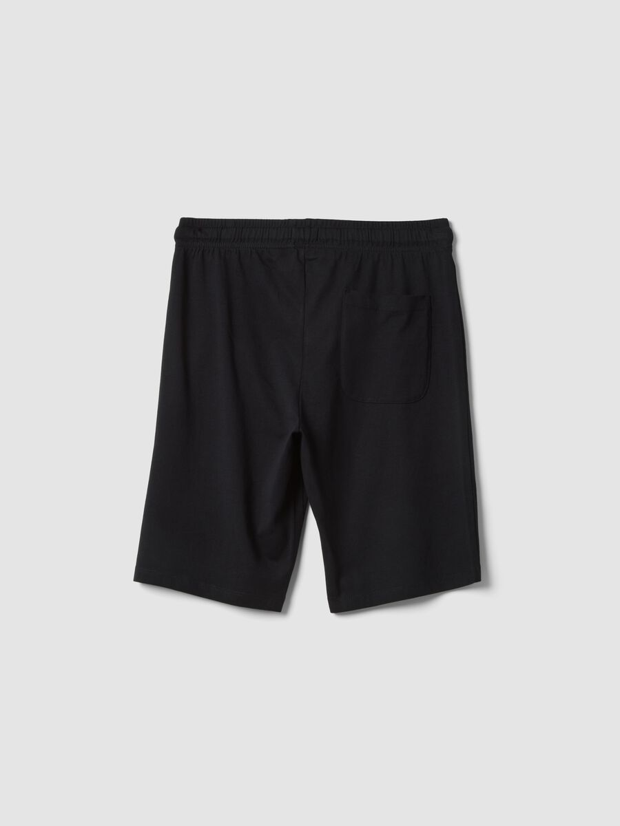 Shorts neri in puro cotone organico da ragazzo regular fit_1