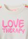 White cotton-blend sweatshirt with Love Therapy slogan for girls_2