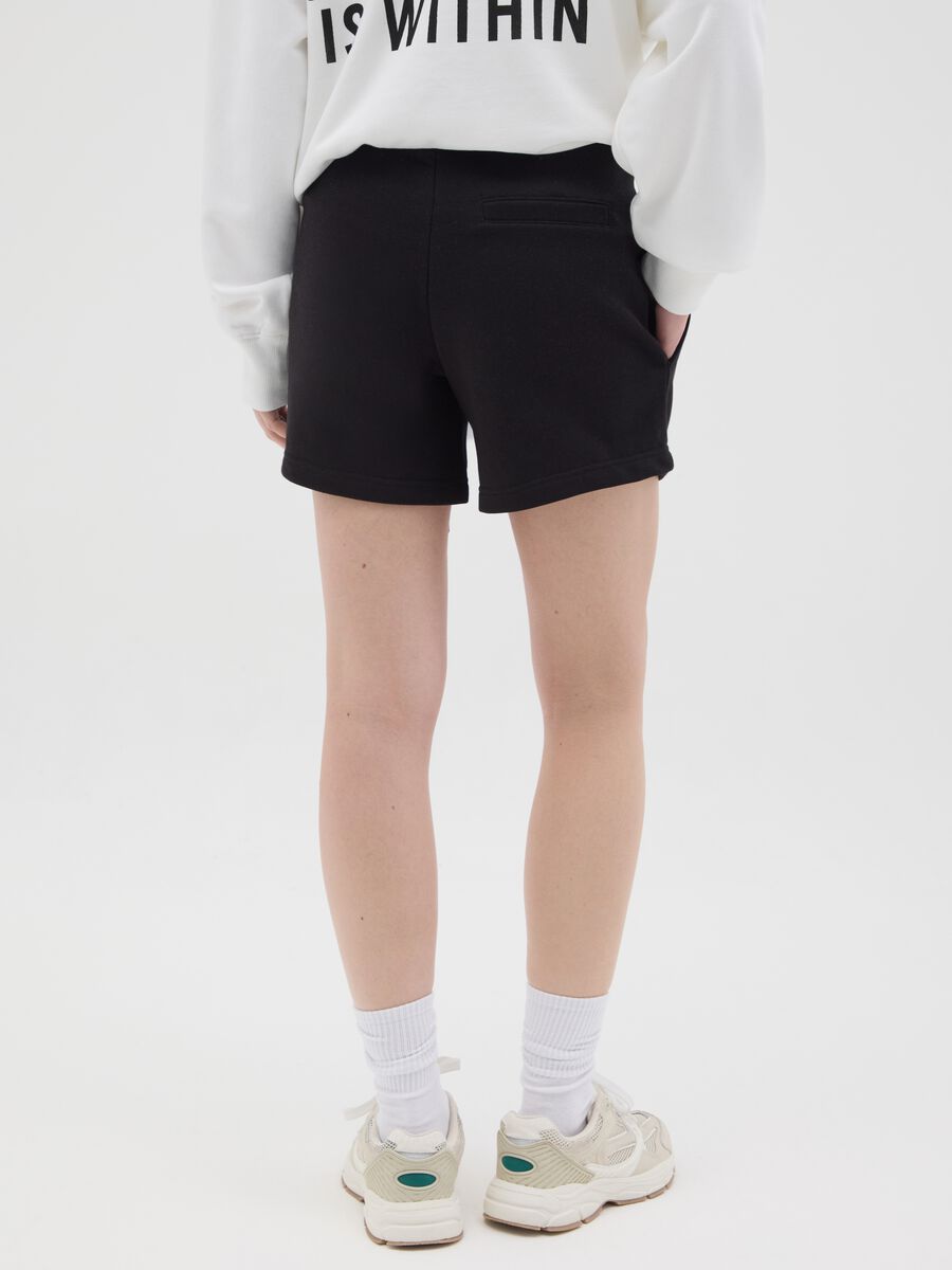 Black Everlast sports shorts in cotton blend_3