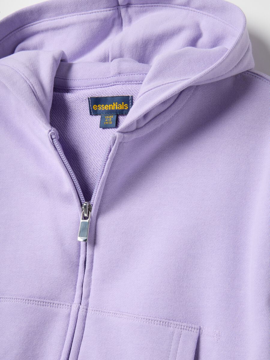 Girls' purple hoodie with zip, regular fit pure cotton_2
