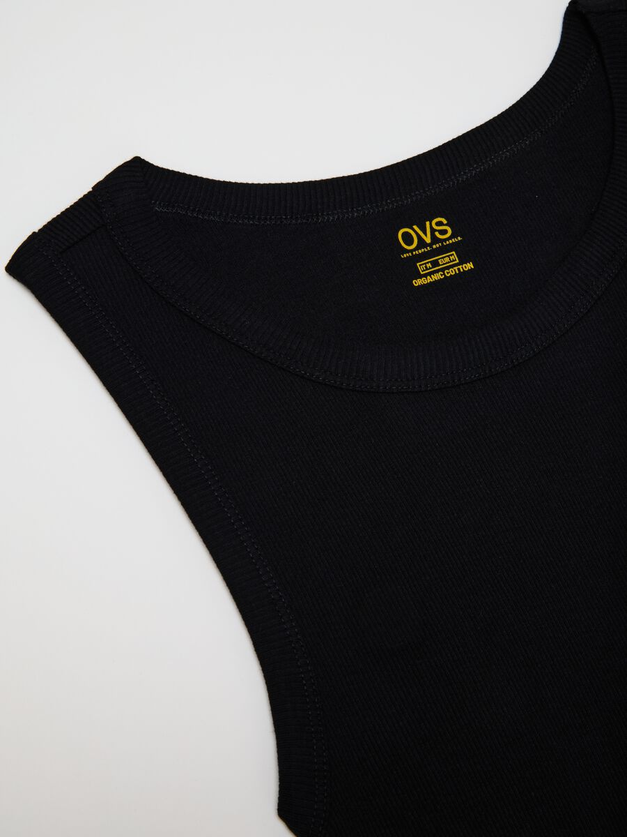 Men's black pure cotton vest_5