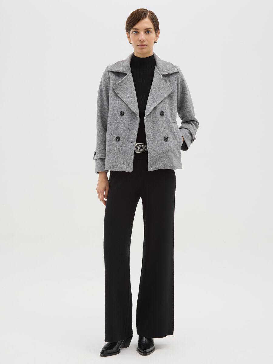 Giacca doppiopetto grigia regular fit con bottoni_1